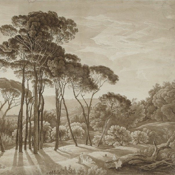 Papier peint panoramique paysage italien ambré, XXL, tendance