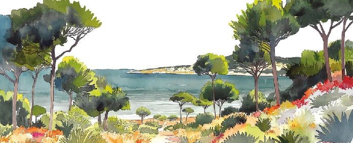 Panoramic summer air wallpaper