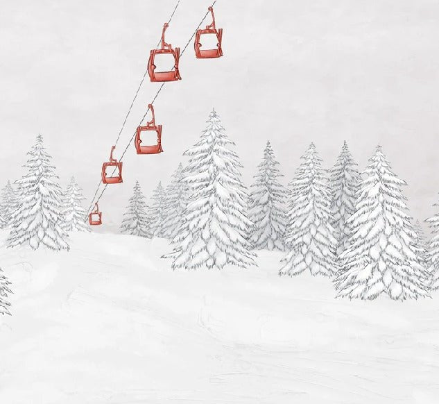 Red gondola mountain wallpaper