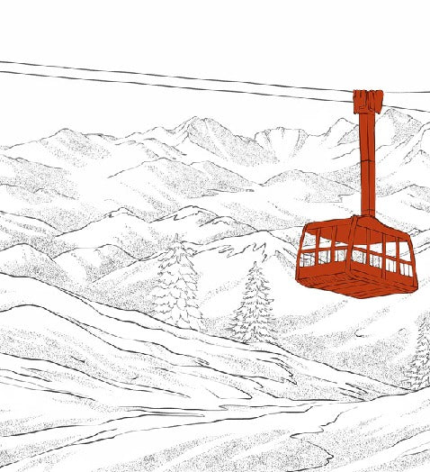 Papier peint La Plagne télécabine rouge, XXL, tendance