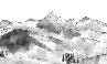 Papier peint montagne chaine des Aravis noir et blanc