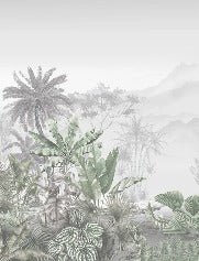 Papier peint tendance tropical vert