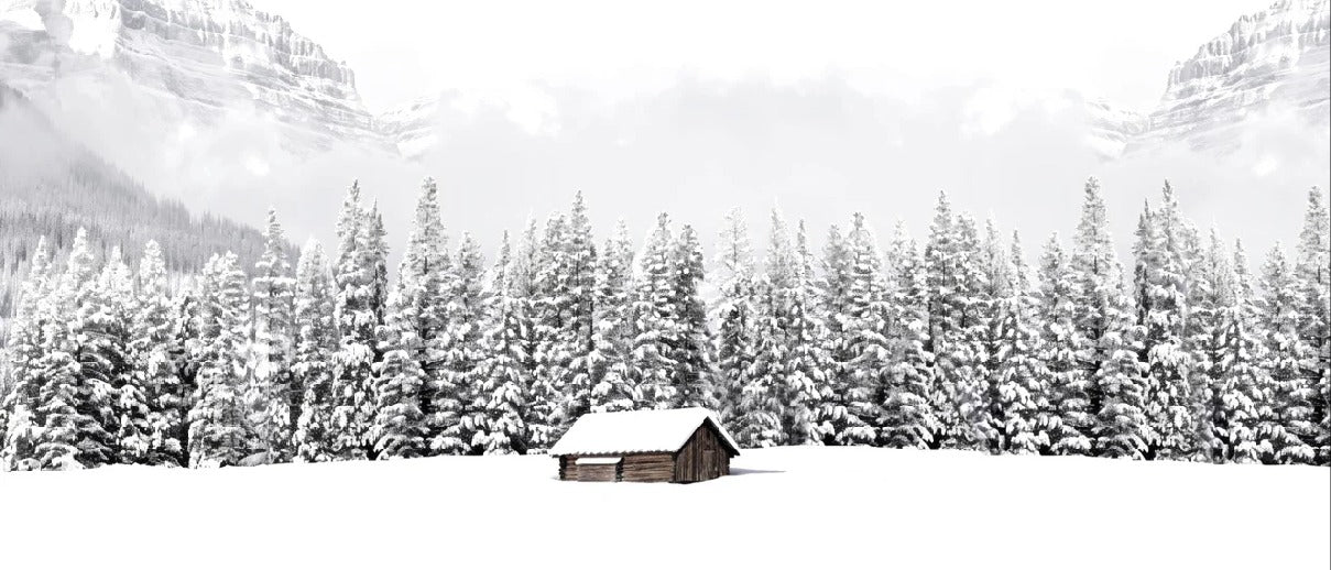 Papier peint panoramique chalet en montagne, XXL, tendance