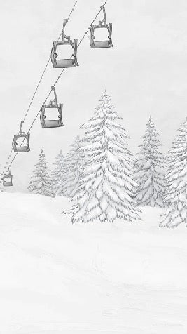 Papier peint montagne télécabine noir & blanc