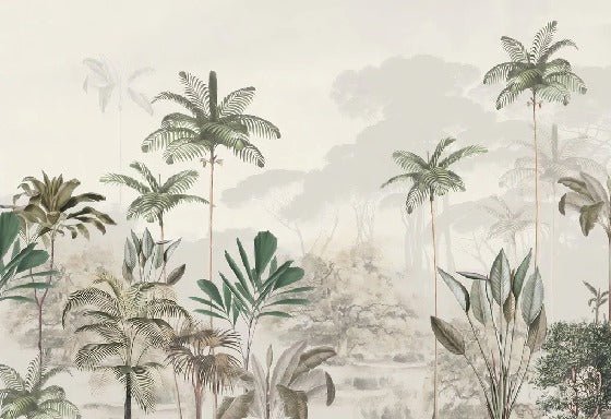 Papier peint panoramique jungle eden vert