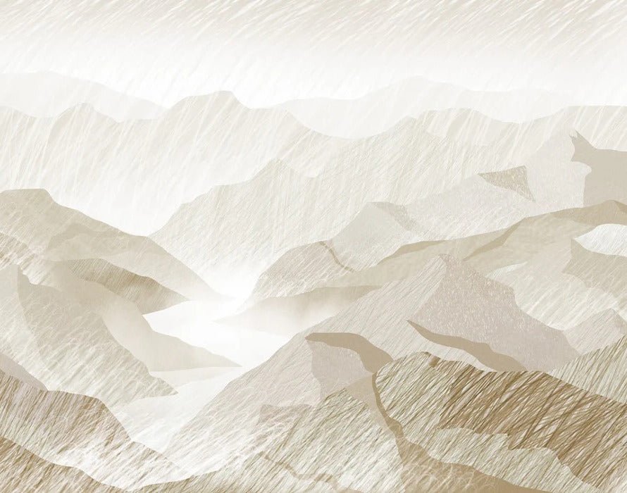 Papier peint illustration montagnes sépia