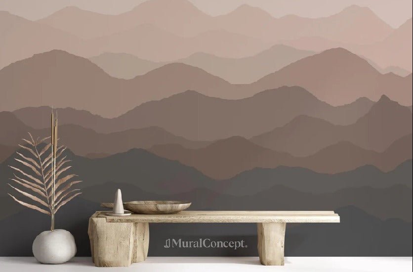Panoramic dunes terracotta wallpaper