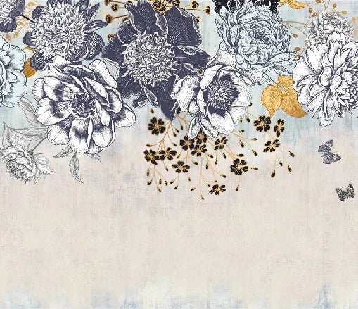Papier peint floral retro
