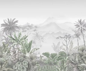 Papier peint tendance tropical vert
