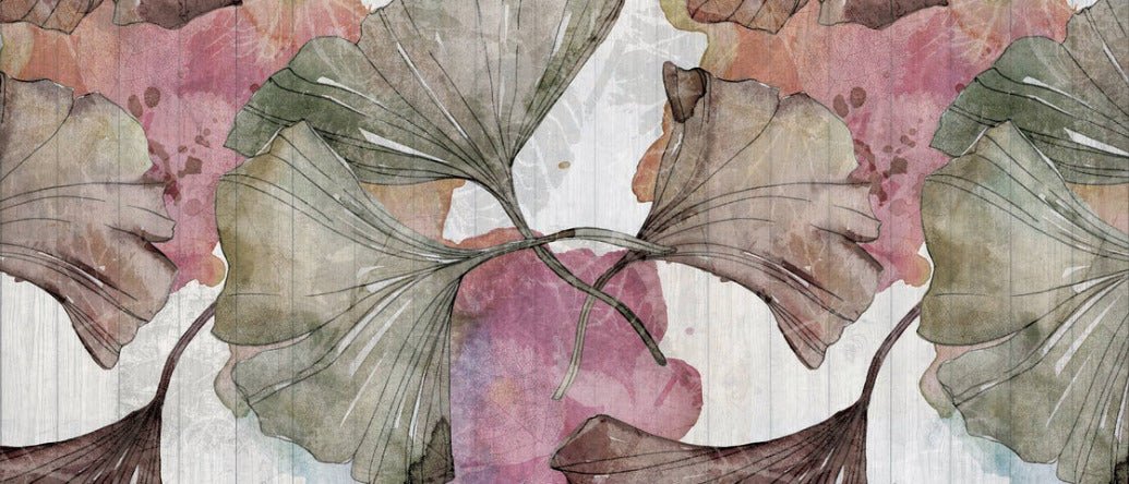 Papier peint panoramique ginkgo Japon Zen