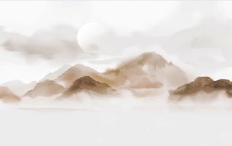 Papier peint montagnes voilées – Lueur sépia