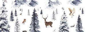 Papier peint enfant animaux dans la neige