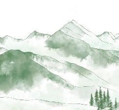 Papier peint montagne chaine des Aravis vert forêt