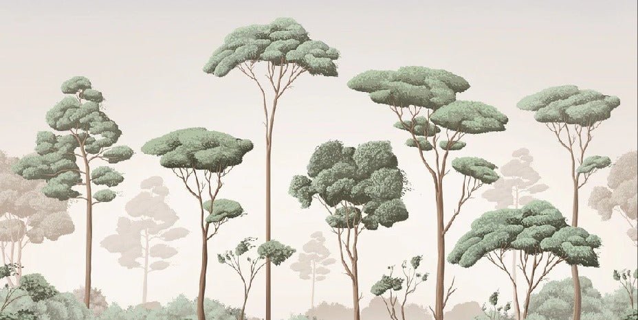 Papier peint brise légère pinède
