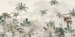 Panoramic jungle eden green wallpaper