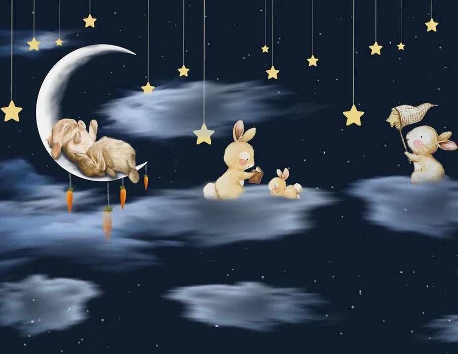 Papier peint nuit étoilé lune