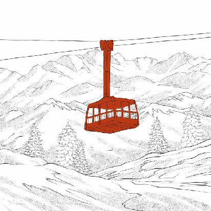 La Plagne telecabine red wallpaper