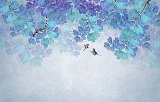 Blue leaf wallpaper