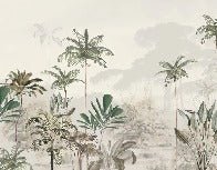 Panoramic jungle eden green wallpaper
