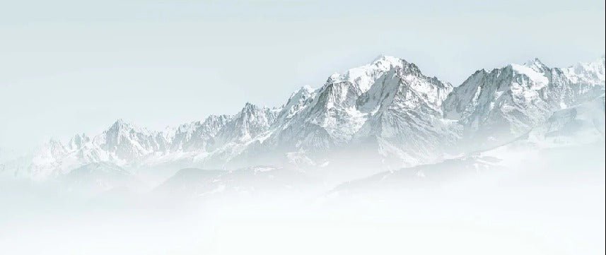 Papier peint Mont Blanc dans la brume bleu, XXL, tendance