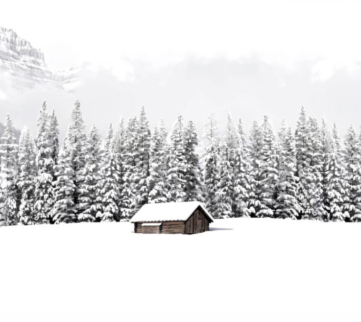 Papier peint panoramique chalet en montagne, XXL, tendance