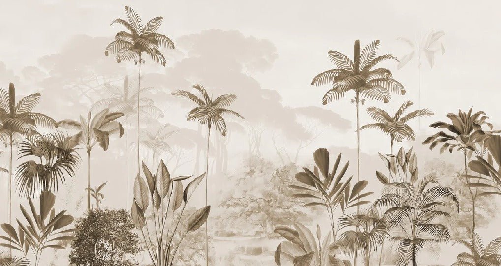 Papier peint panoramique jungle eden sépia, XXL, tendance