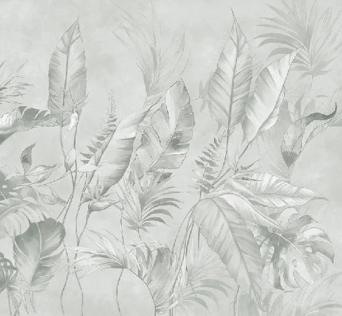 Papier peint élégante jungle sauge