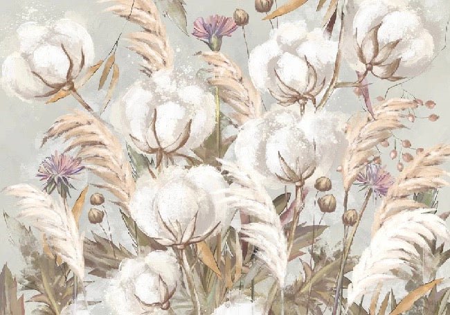 Papier peint panoramique fleur coton, XXL, tendance