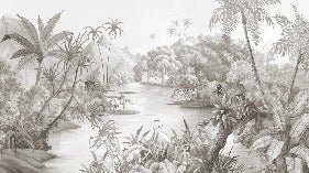 Papier peint panoramique jungle pittoresque