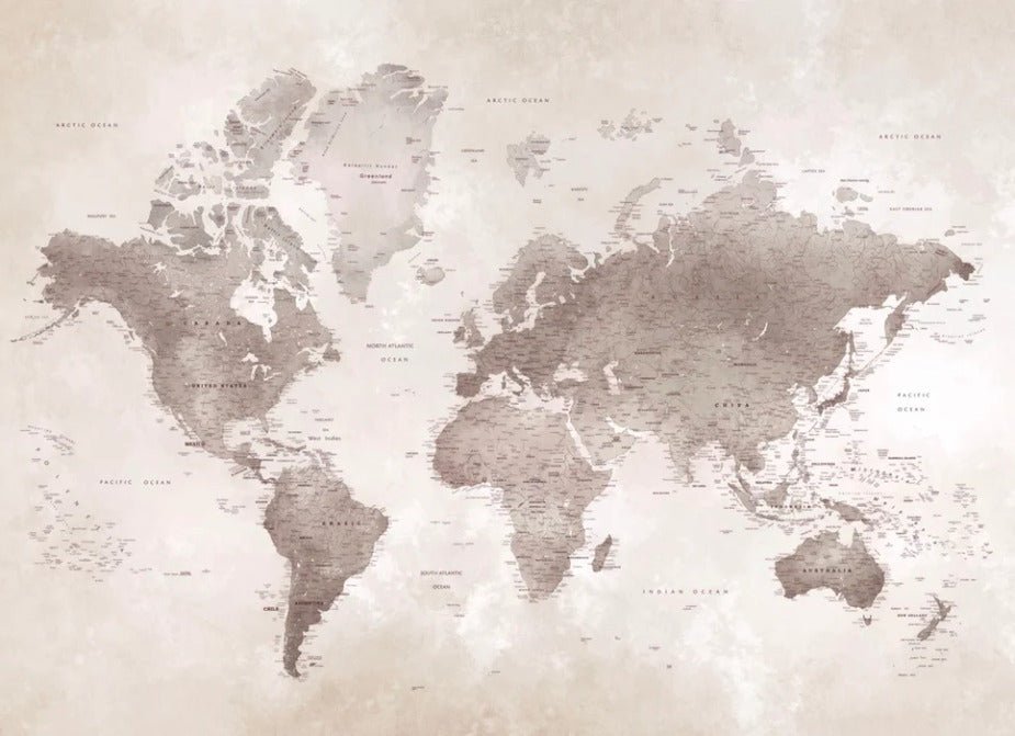 Papier peint carte du monde intemporel