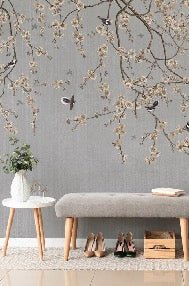 Papier peint branches fleuries, XXL, tendance