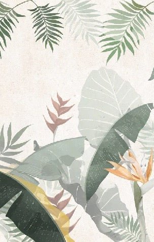 Papier peint sur mesure végétal vert jaune, XXL, tendance