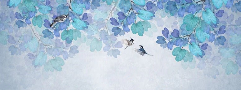 Blue leaf wallpaper