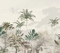 Panoramic jungle eden green wallpaper