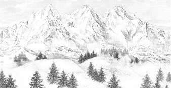Papier peint montagne sommets de Chamonix, XXL, tendance