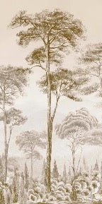 Papier peint nature pinède sépia
