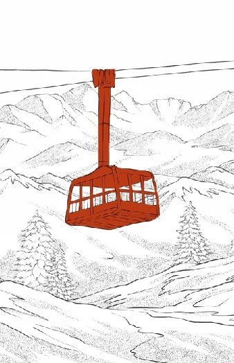 La Plagne telecabine red wallpaper