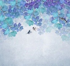 Blue leaf wallpaper