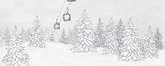 Papier peint montagne télécabine noir & blanc