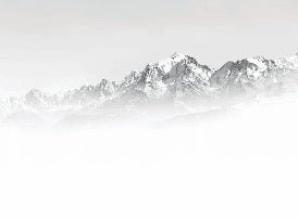 Papier peint Mont Blanc dans la brume noir et blanc, XXL, tendance