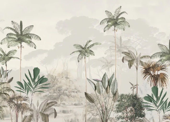 Papier peint panoramique jungle eden vert