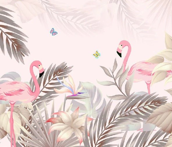 Papier peint Palm & Flamant Rose