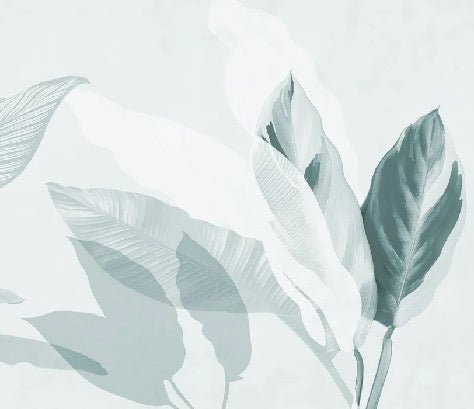 Papier peint feuillage moderne vert d'eau, XXL, tendance