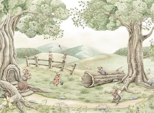 Papier peint bébé famille souris, XXL, tendance