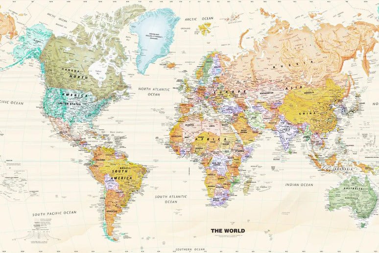 Papier peint original carte du monde