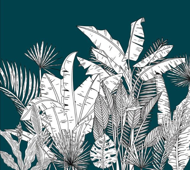 Papier peint panoramique botanic leaf vert, XXL, tendance