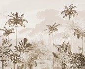 Papier peint panoramique jungle eden sépia