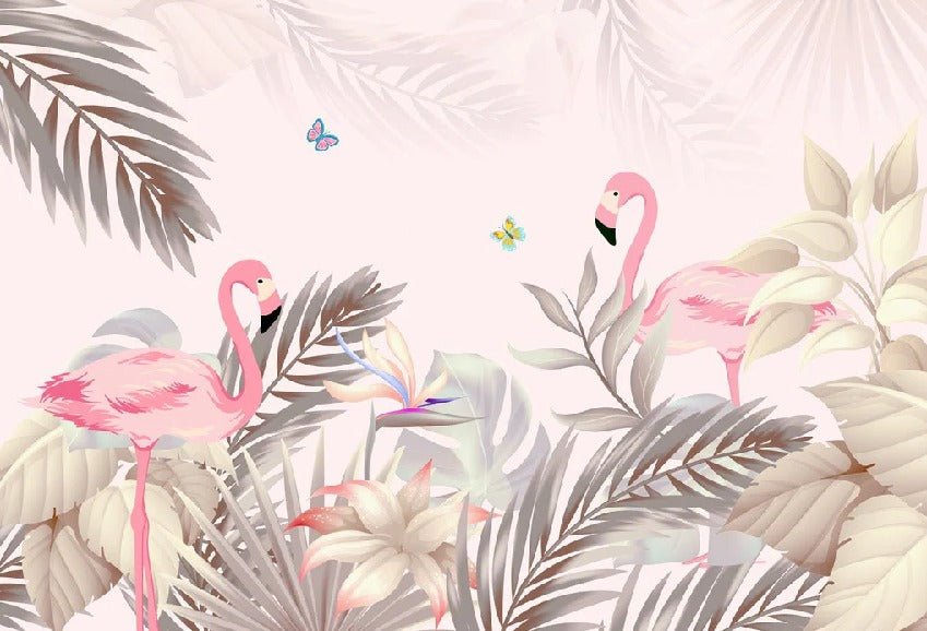 Papier peint Palm & Flamant Rose