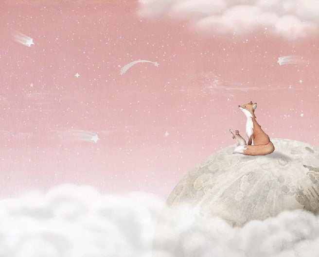 Papier peint bébé nuit apaisante rose