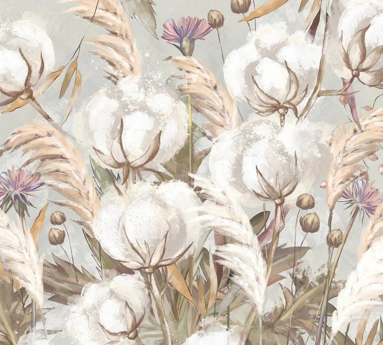 Papier peint panoramique fleur coton, XXL, tendance